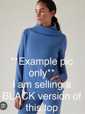 Athleta Cozy Karma Twist Neck Sweatshirt - **Black** - XS